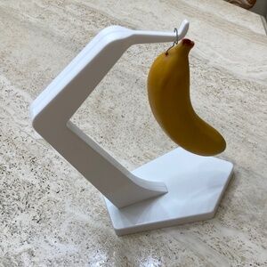 White Banana Holder Stand Countertop Kitchen Decor